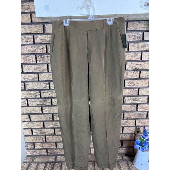 Vintage  Jones New York High Waisted Pleated silk  Pants Sz 16 - Picture 1 of 10